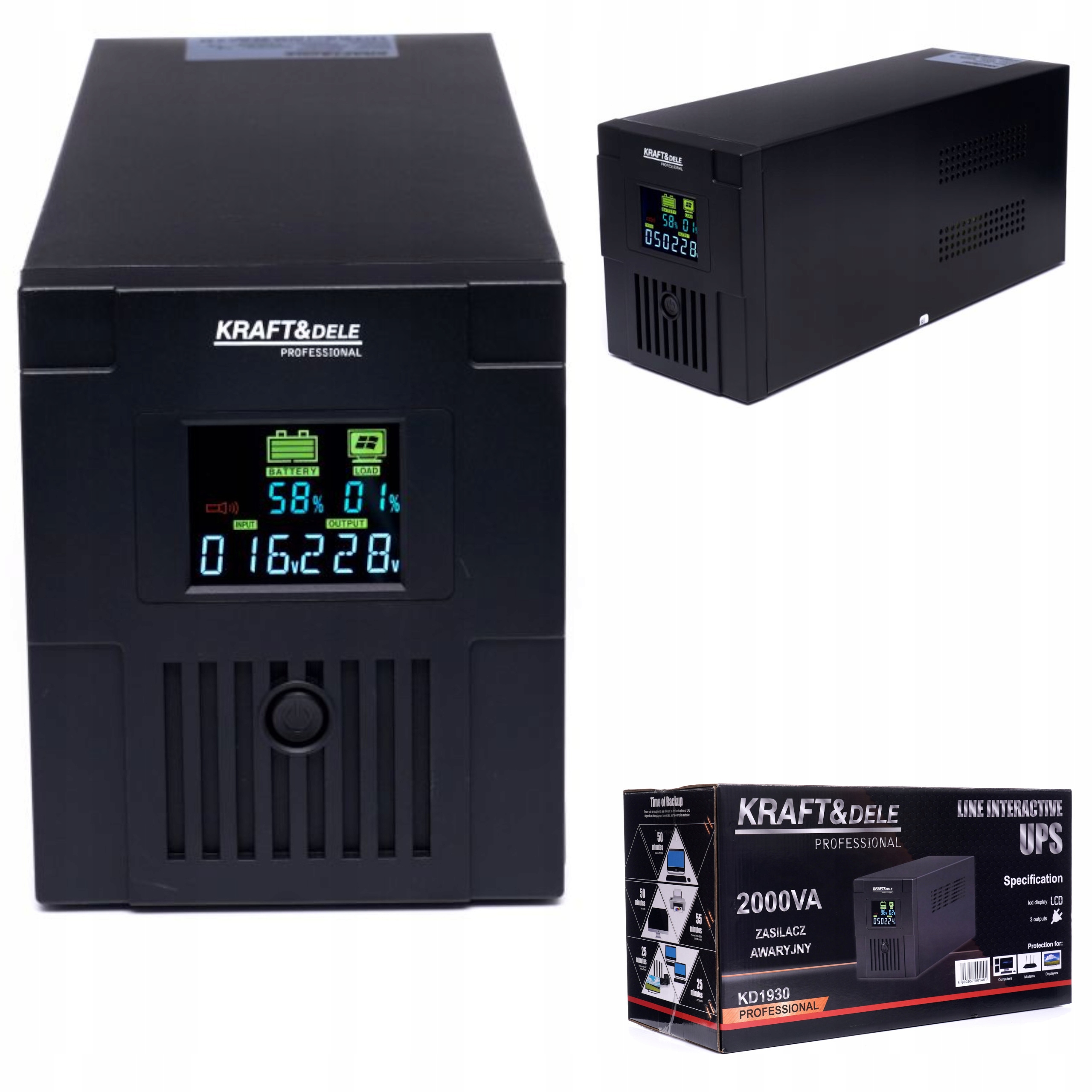 Kraft&Dele KD1930 zdroj UPS 2000 VA 1200 W